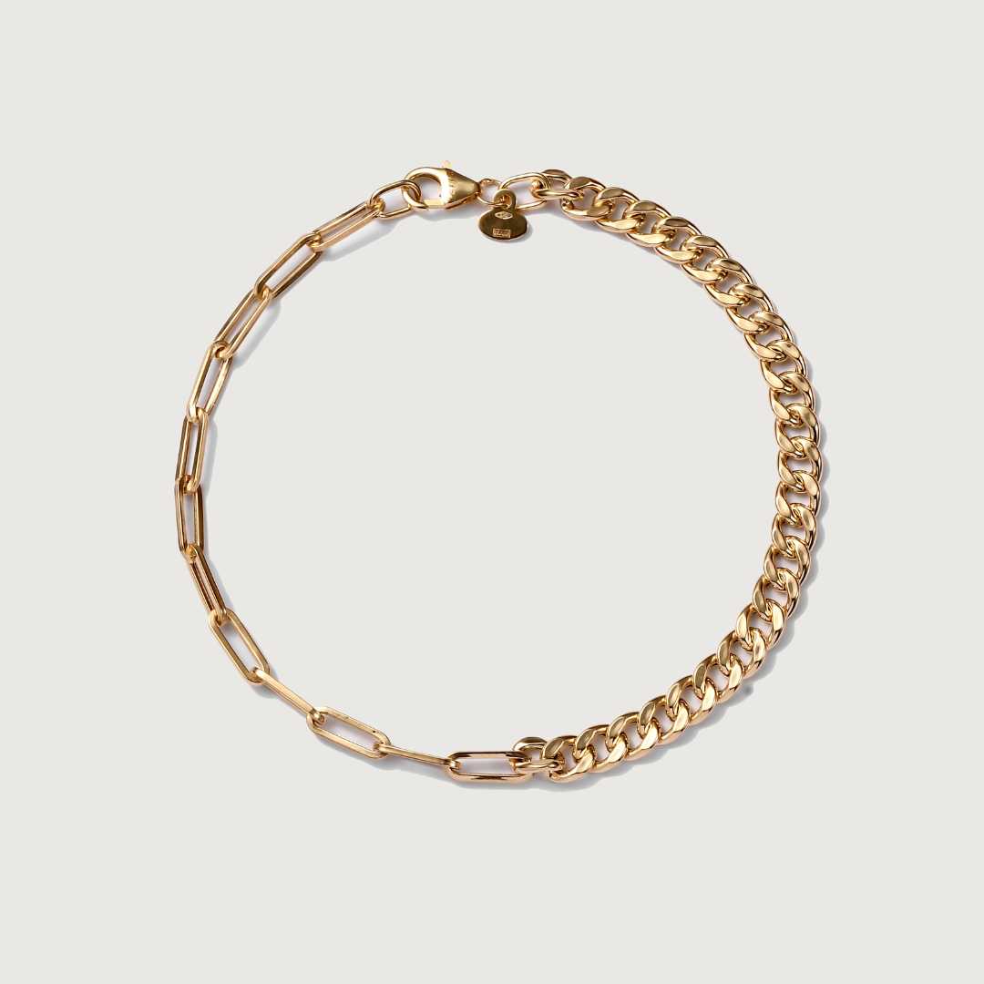 Gold Essential Fusion Chain Necklace & Bracelet