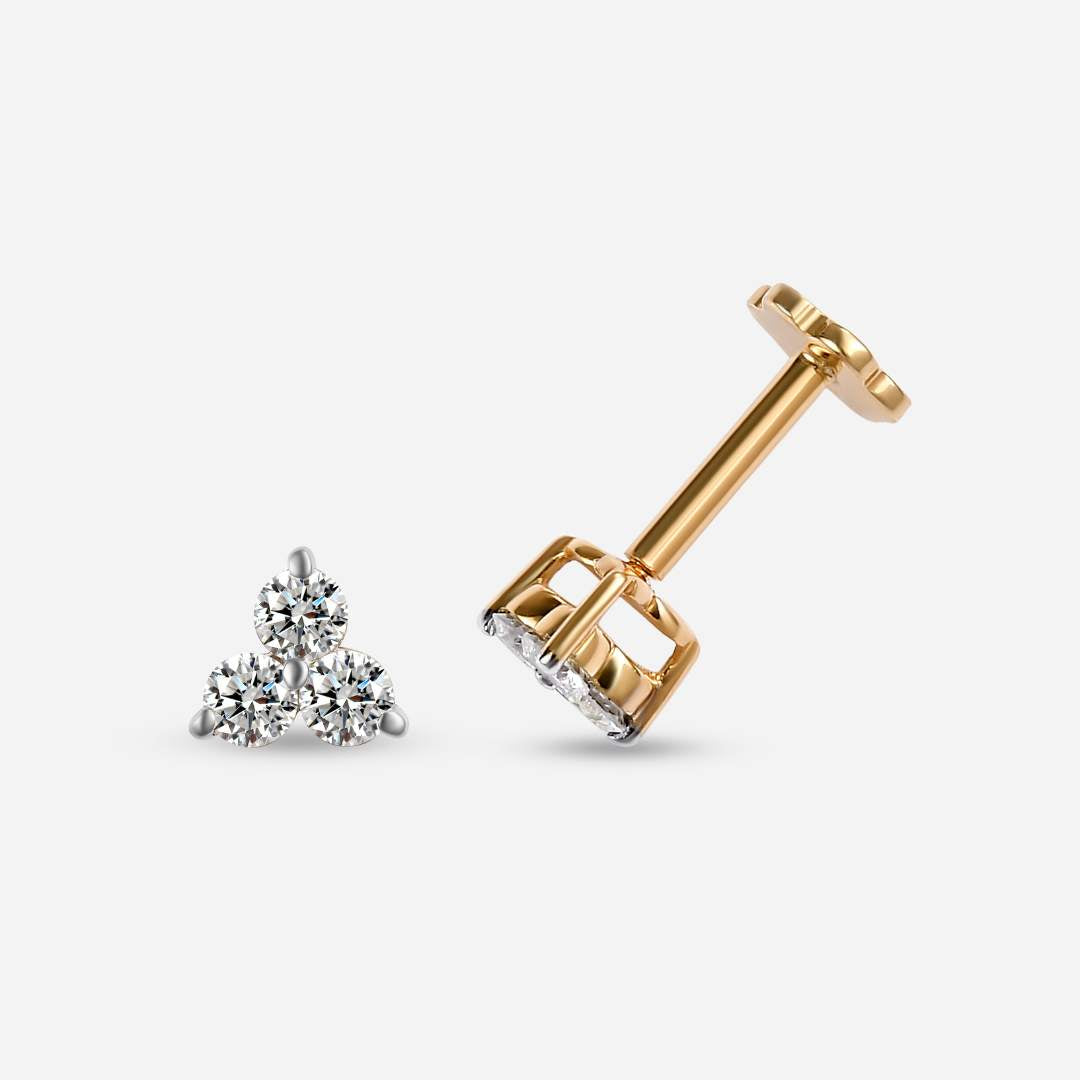 Versa Trinity Lab Grown Diamond Sleep Stud Earrings + Versa Half Eternity Lab Grown Diamond Band Ring