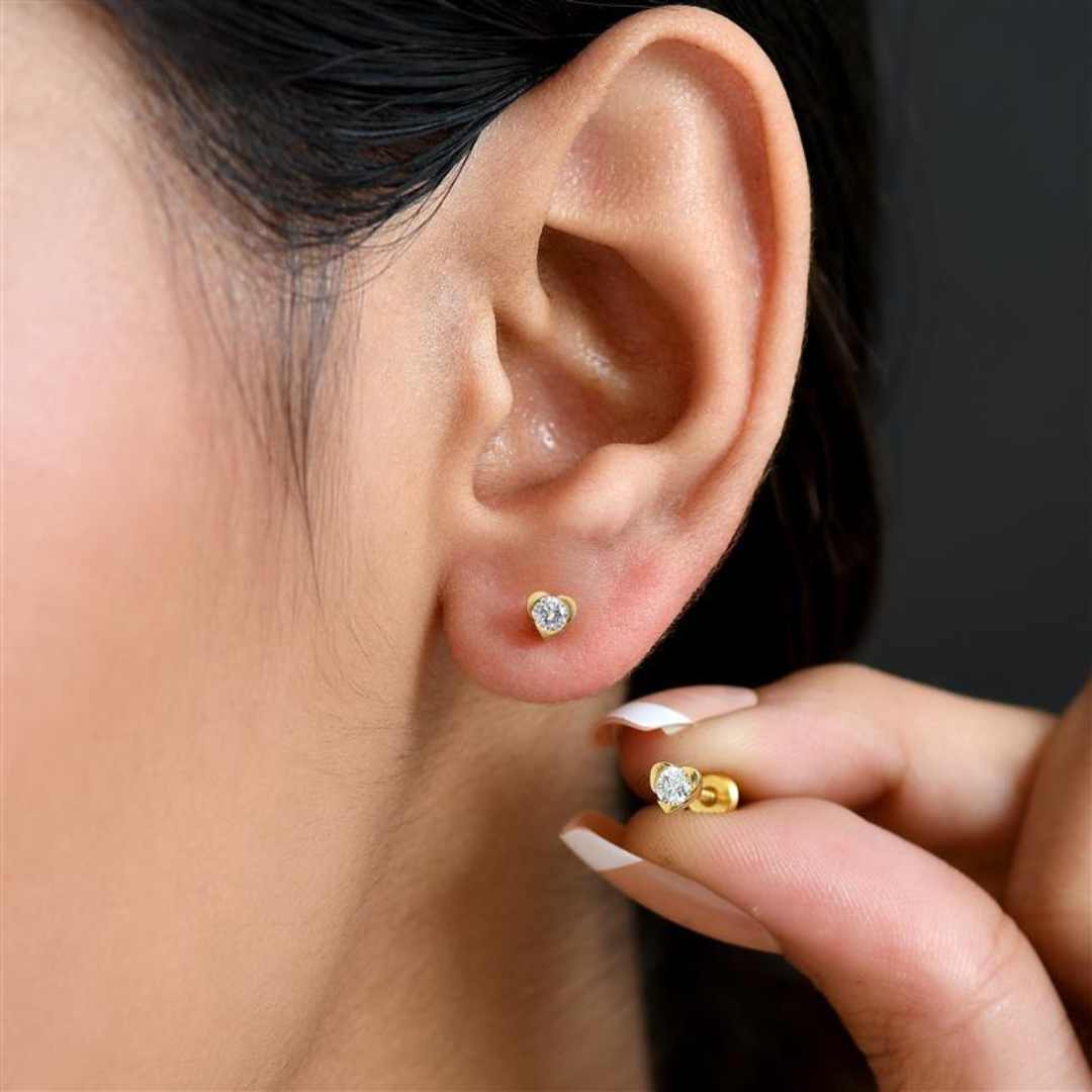 Versa Lab Grown Diamond Solitaire Heart Ring & Earrings