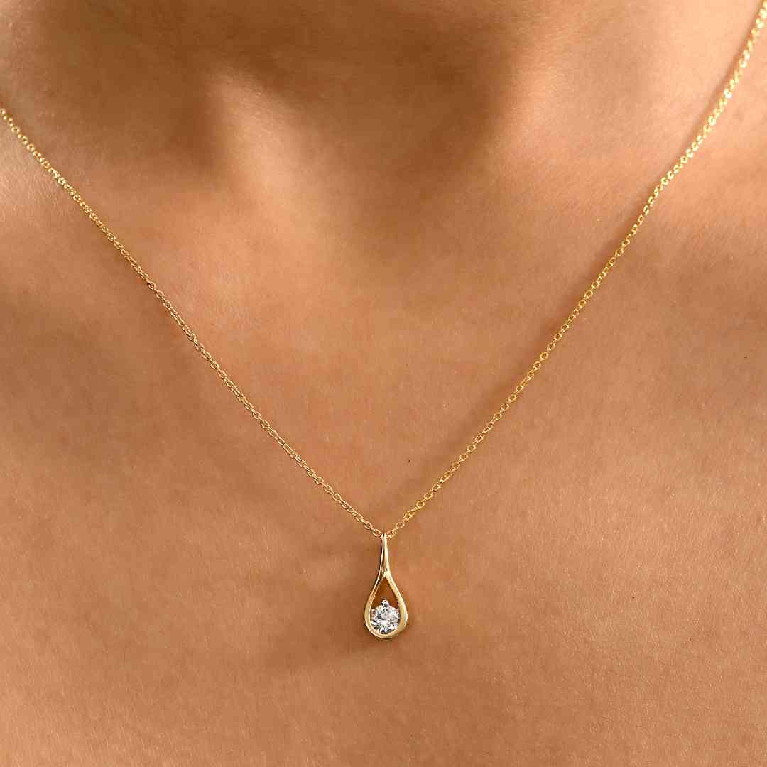 Versa Teardrop Solitaire Lab Grown Diamond Pendant + World's First Lab Grown Diamond Sleep Stud Earrings