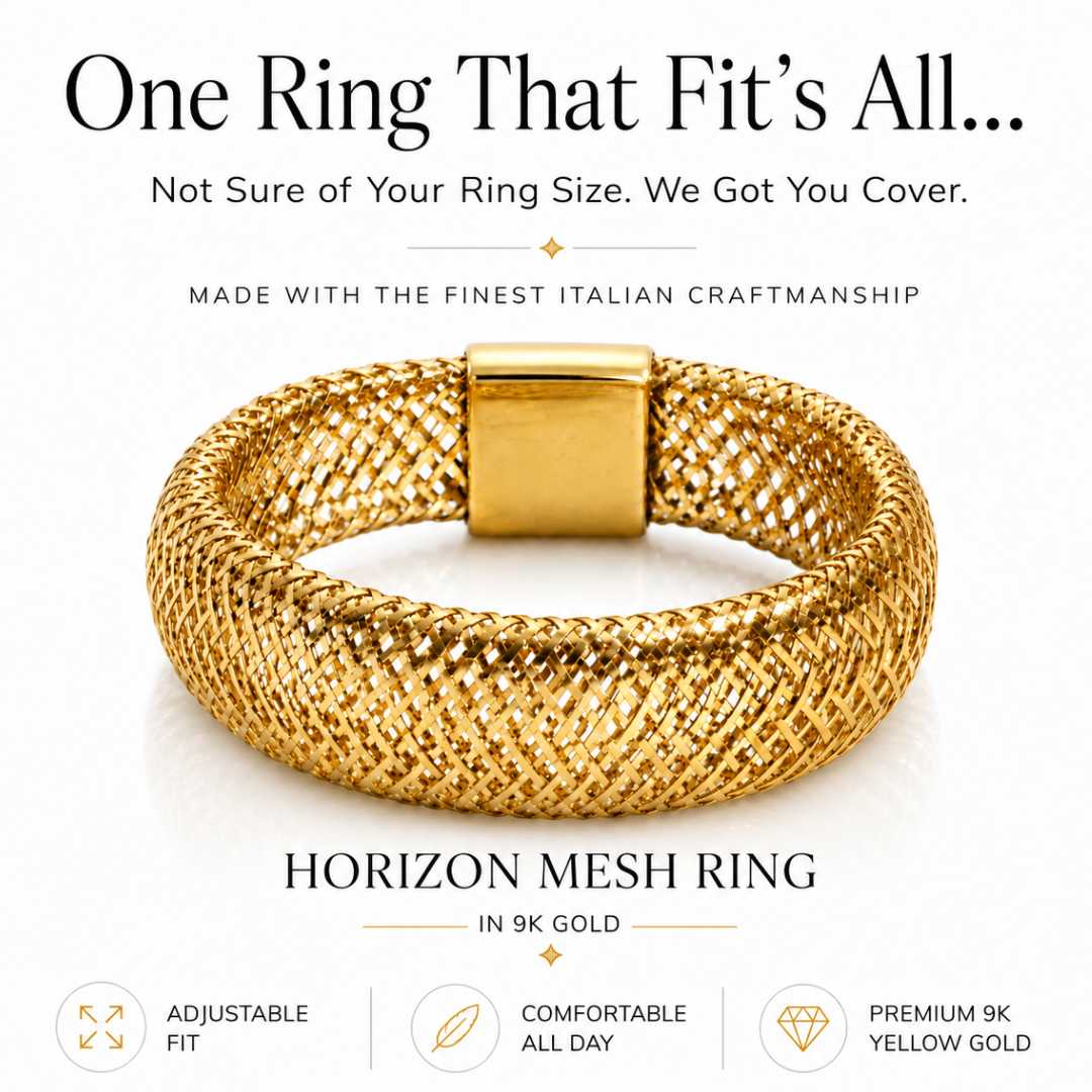 Horizon Mesh Ring in 9K Gold