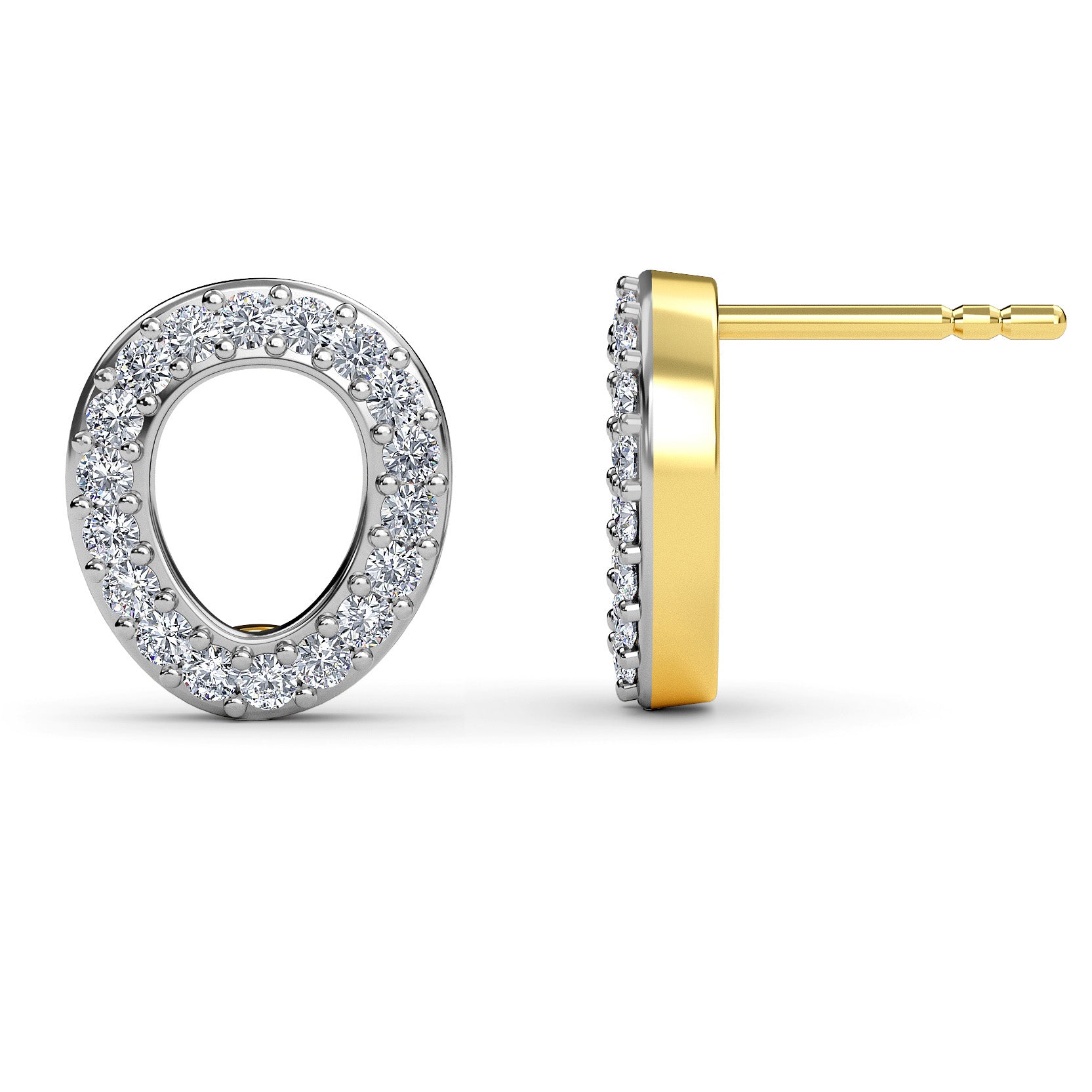 Versa Certified Diamond Studs in 9K Yellow Gold Diamond Carat Wt. 0.30 cts. + Versa Certified Diamond Pendant in 9K Gold, 0.25 cts. diamonds