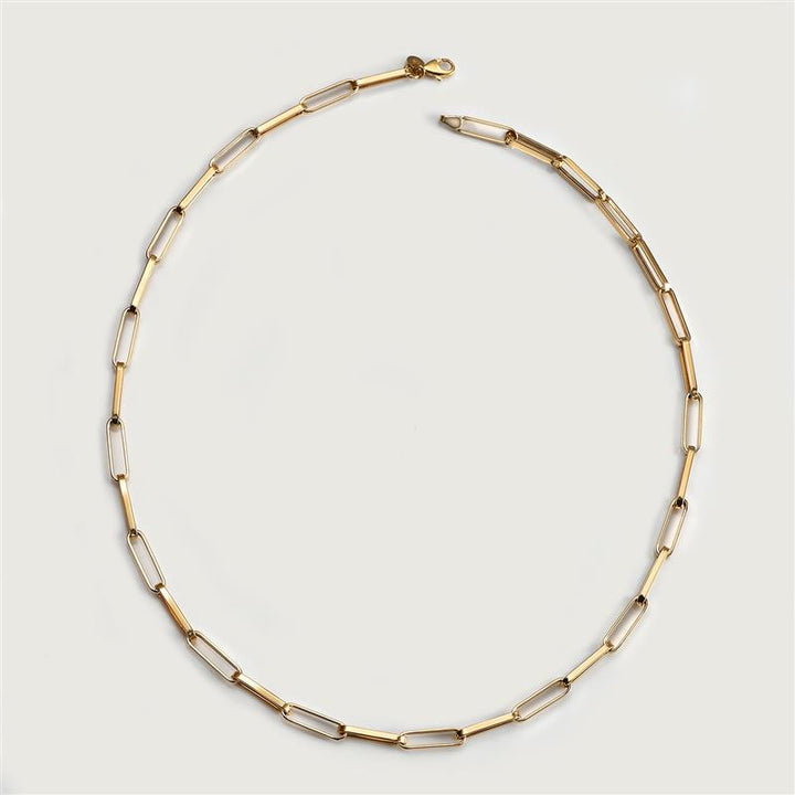 Paperclip Necklace In 14K Yellow Gold | 14ct Gold Paperclip Chain ...