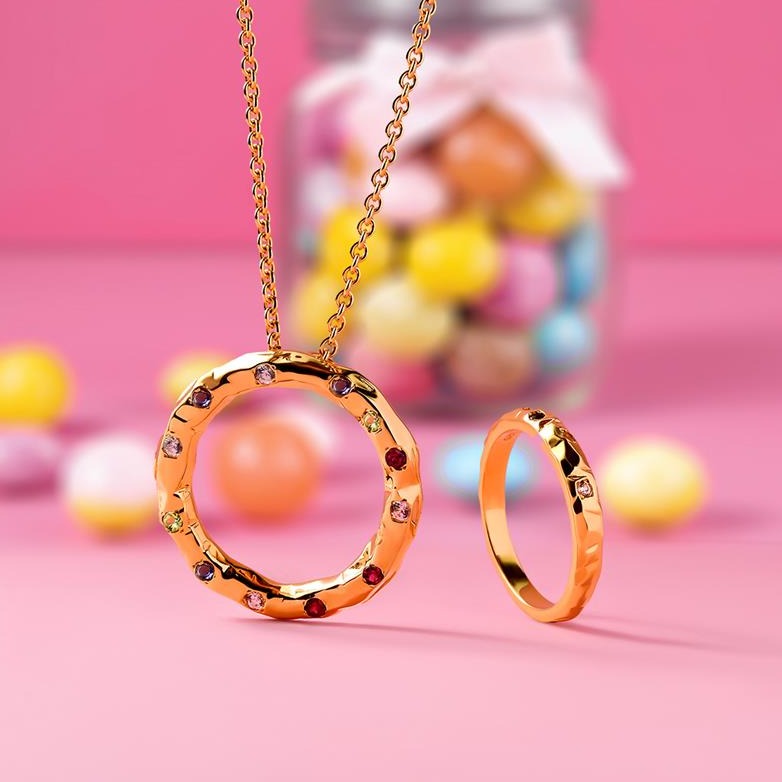 Candy Eternity Necklace + Candy J Hoop Earrings + Candy Slim Band Ring