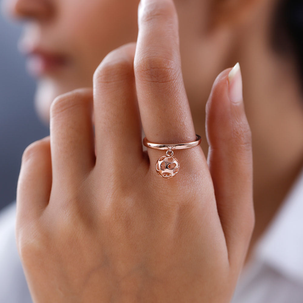 Lattice Pebble Globe Ring + Lattice Globe Pebble Charm