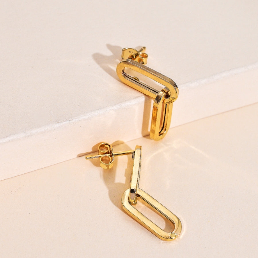 Paperclip Necklace in 14K Yellow Gold + Paperclip Link Earrings in 9K Yellow Gold