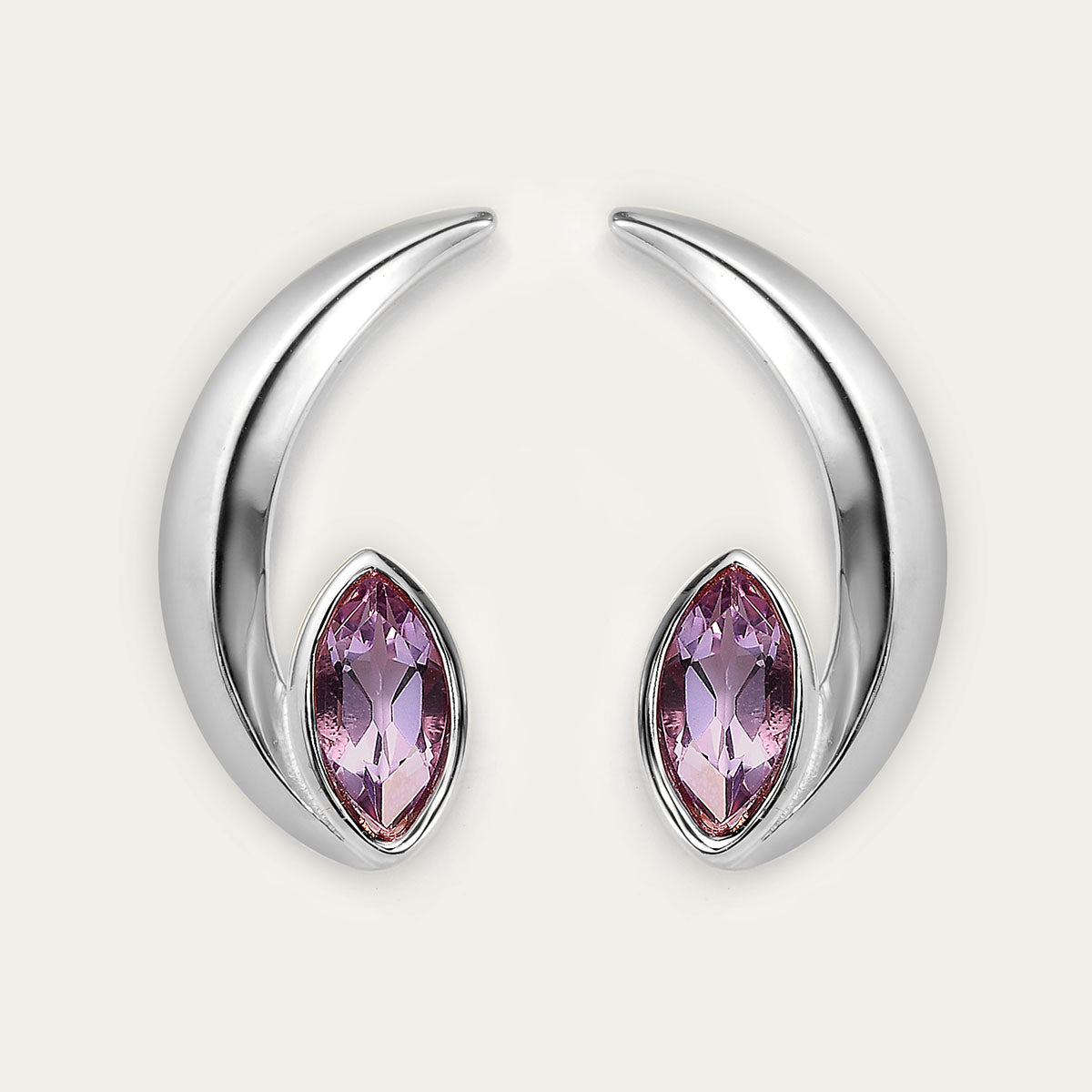 Surf Moon Earrings + Surf Moon Pendant Amethyst