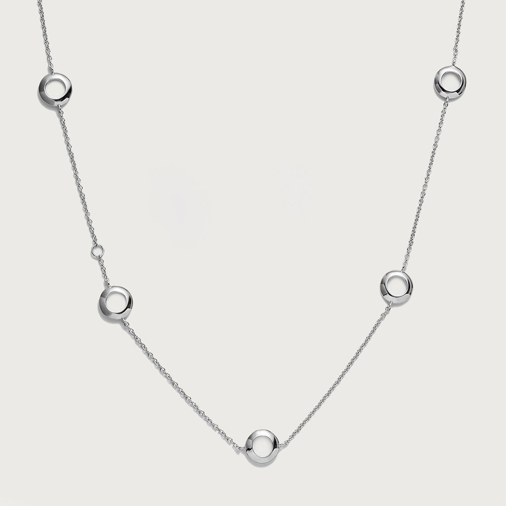 Disc Station Necklace Zircons