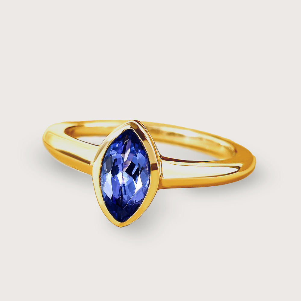 Surf Moon Ring Tanzanite