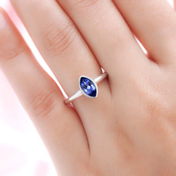 Surf Moon Ring with Tanzanite