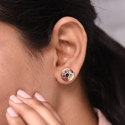 Lilian Stud Earrings with Multi Gemstones