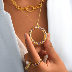 Allegro Loop Necklace with Amethyst