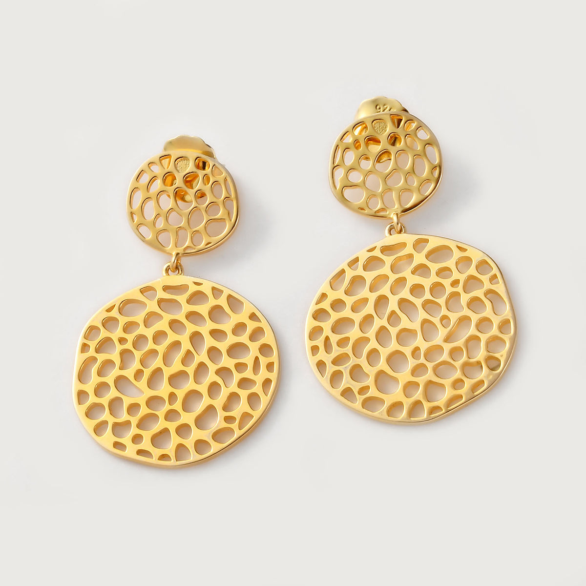 Lattice Double Disc Earrings