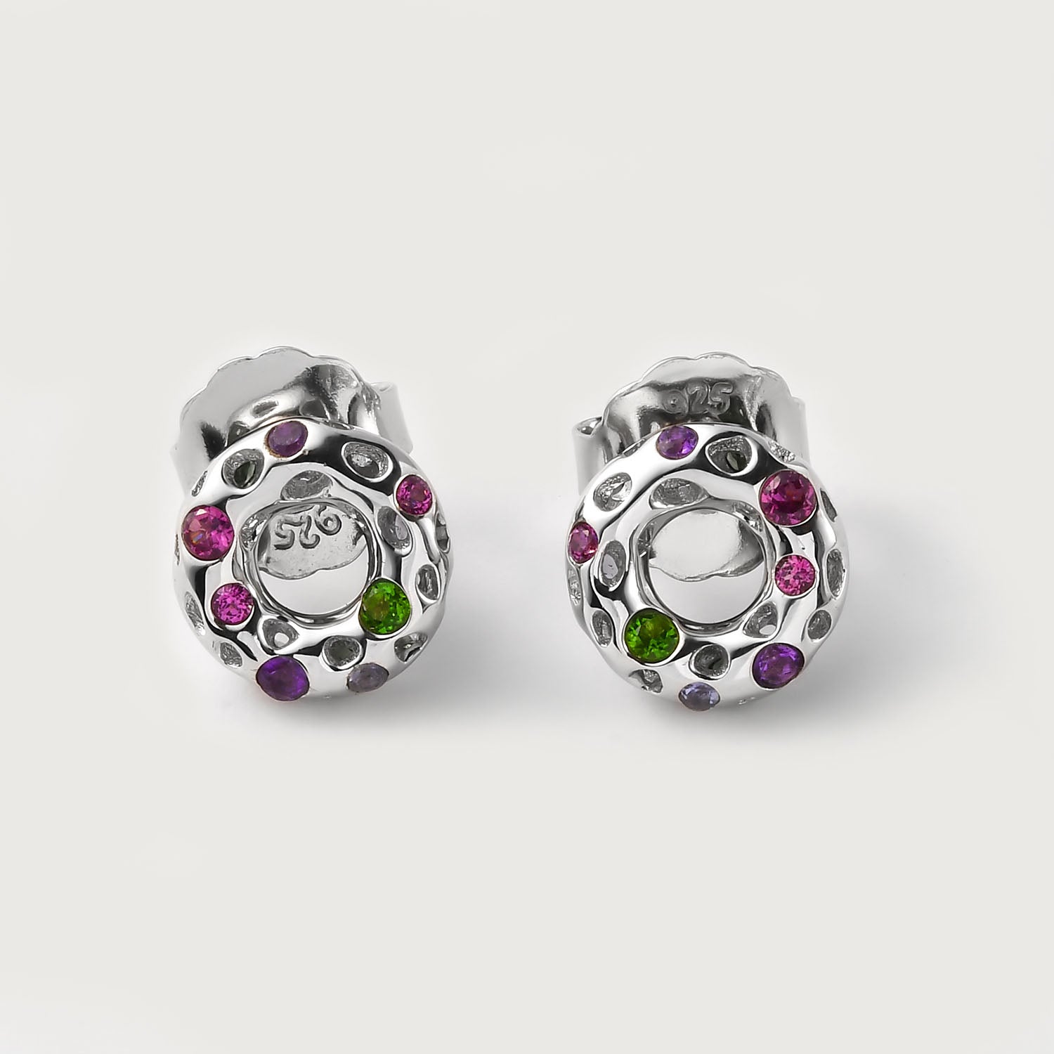 Lattice Gems Donut Earrings