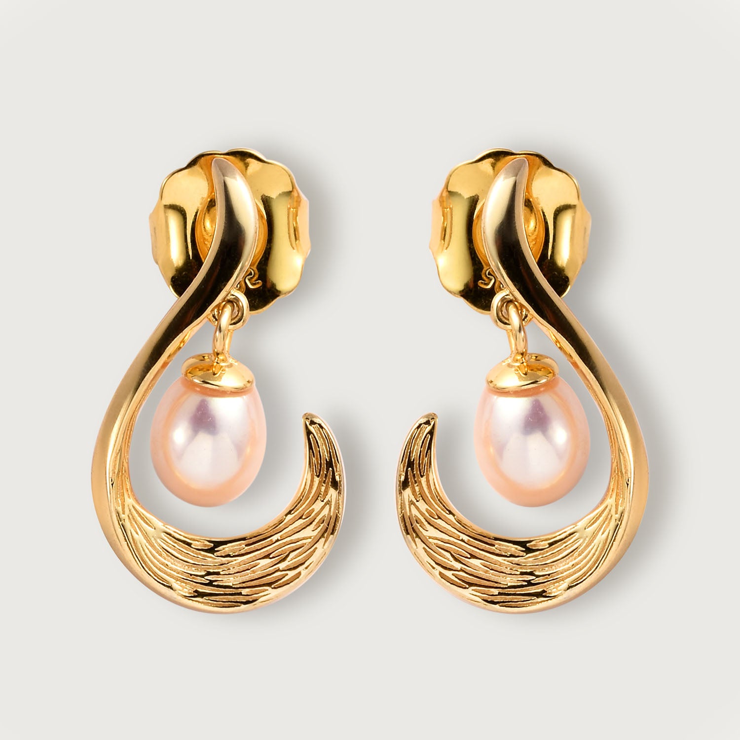 Ocean Wave Drop Earrings Freshwater Pearls