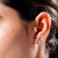 Versa Certified Diamond Kiss Stud Earrings in 14K Yellow Gold Diamond Carat Wt 18 Pointers