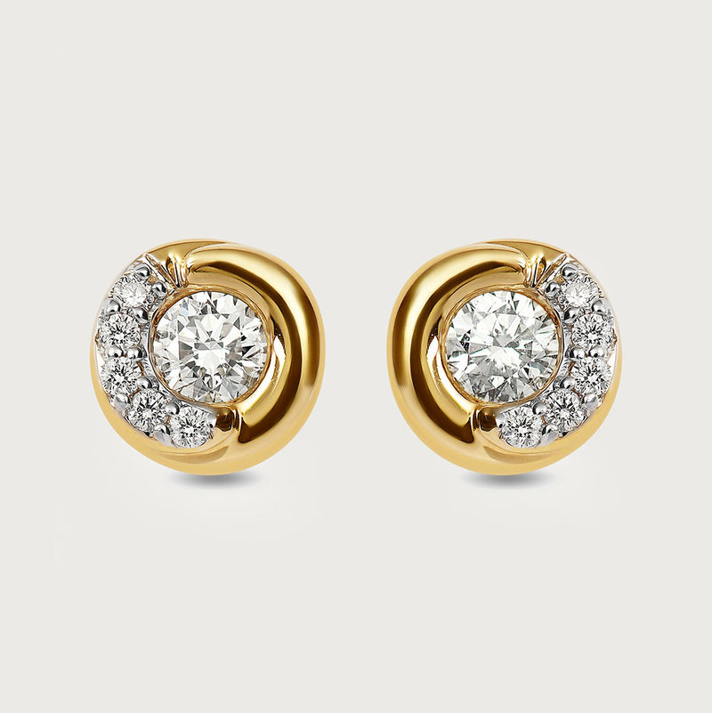Versa Certified Diamonds Stud Earrings in 14K Gold, 0.27 cts. IGI Certified diamonds