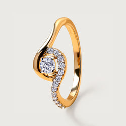 Versa Embrace Certified Diamond Ring in 14K Yellow Gold Diamond Carat Wt. 0.25 cts.