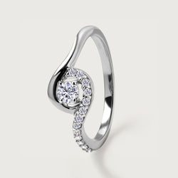 Versa Embrace Certified Diamond Ring in 14K White Gold Diamond Carat Wt. 0.25 cts.