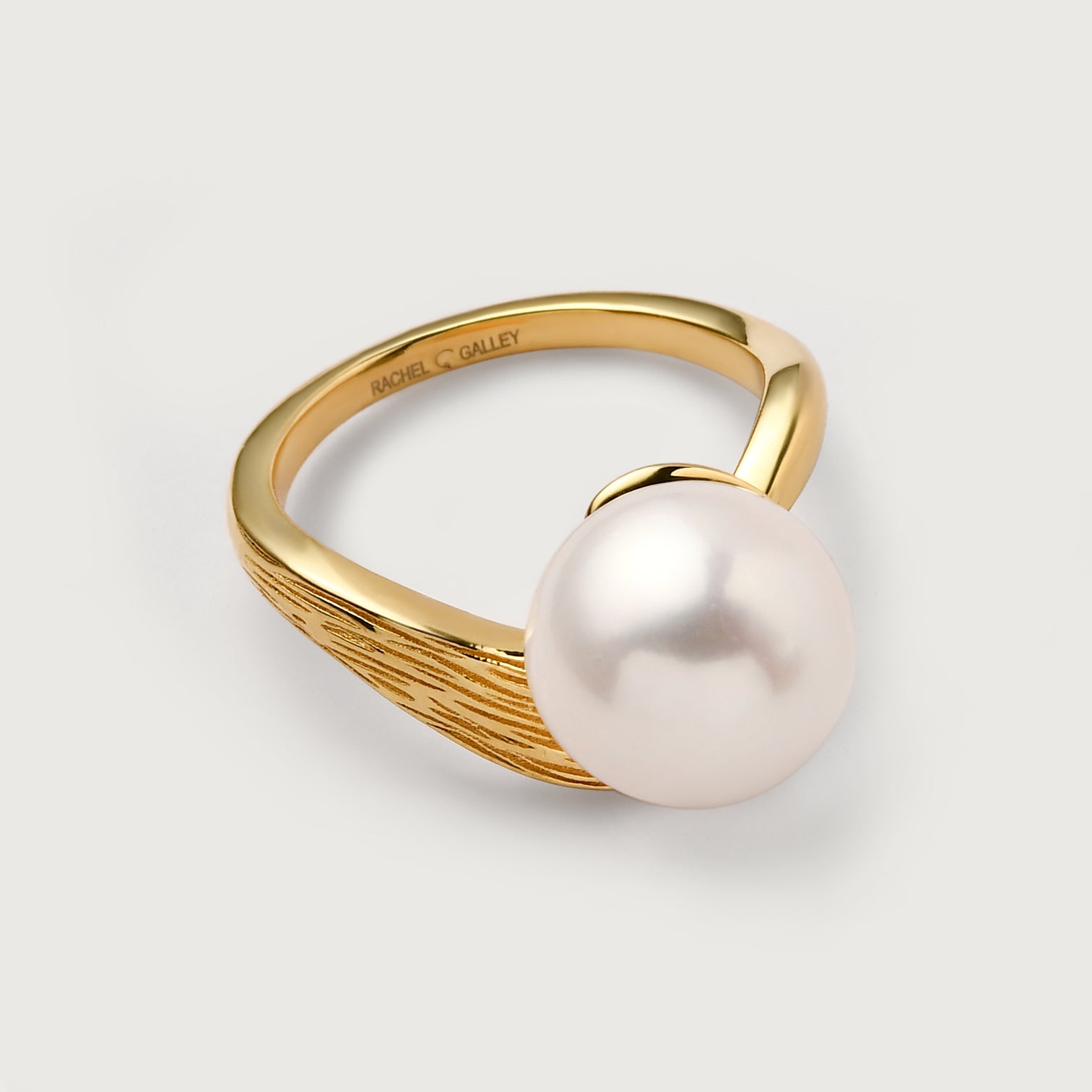 Ocean Wave Ring with White Freshwater Pearl – RachelGalley