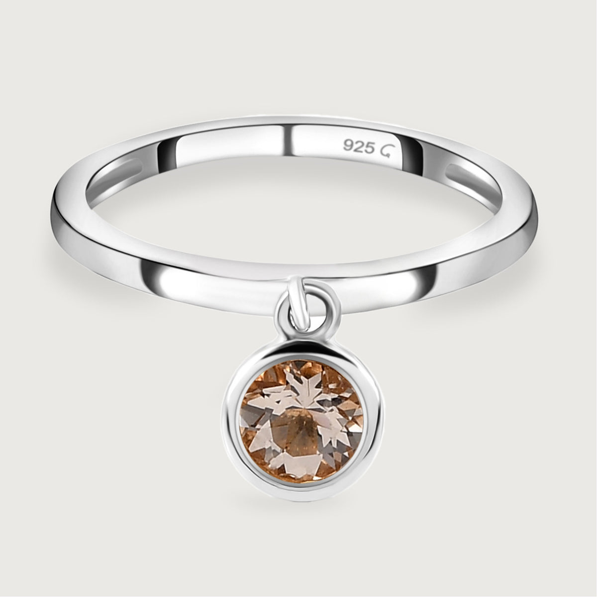 Birthstone Charm Ring Morganite