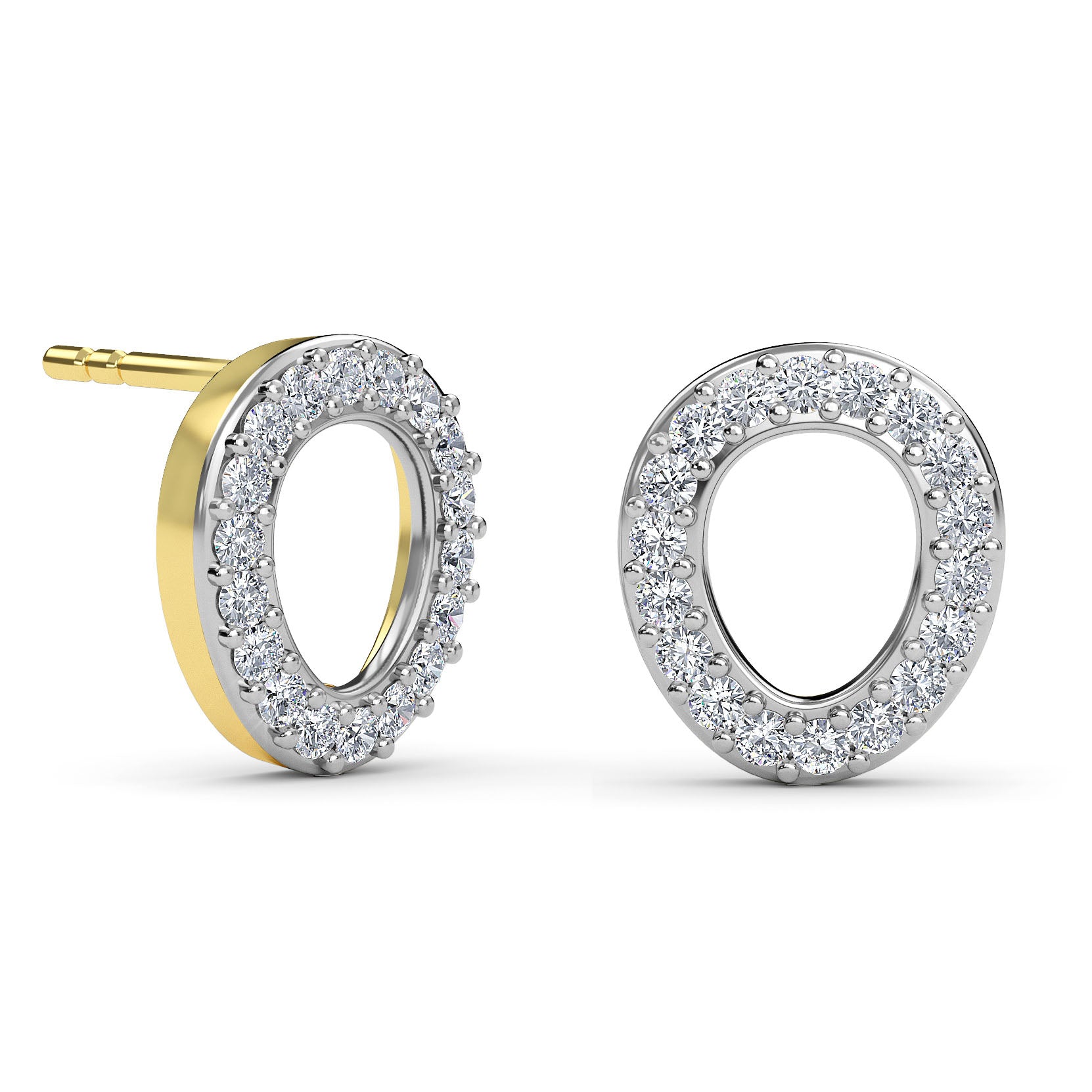 Versa Certified Natural Diamond Studs 9K Yellow Gold Diamond Carat Wt. 0.30 cts.