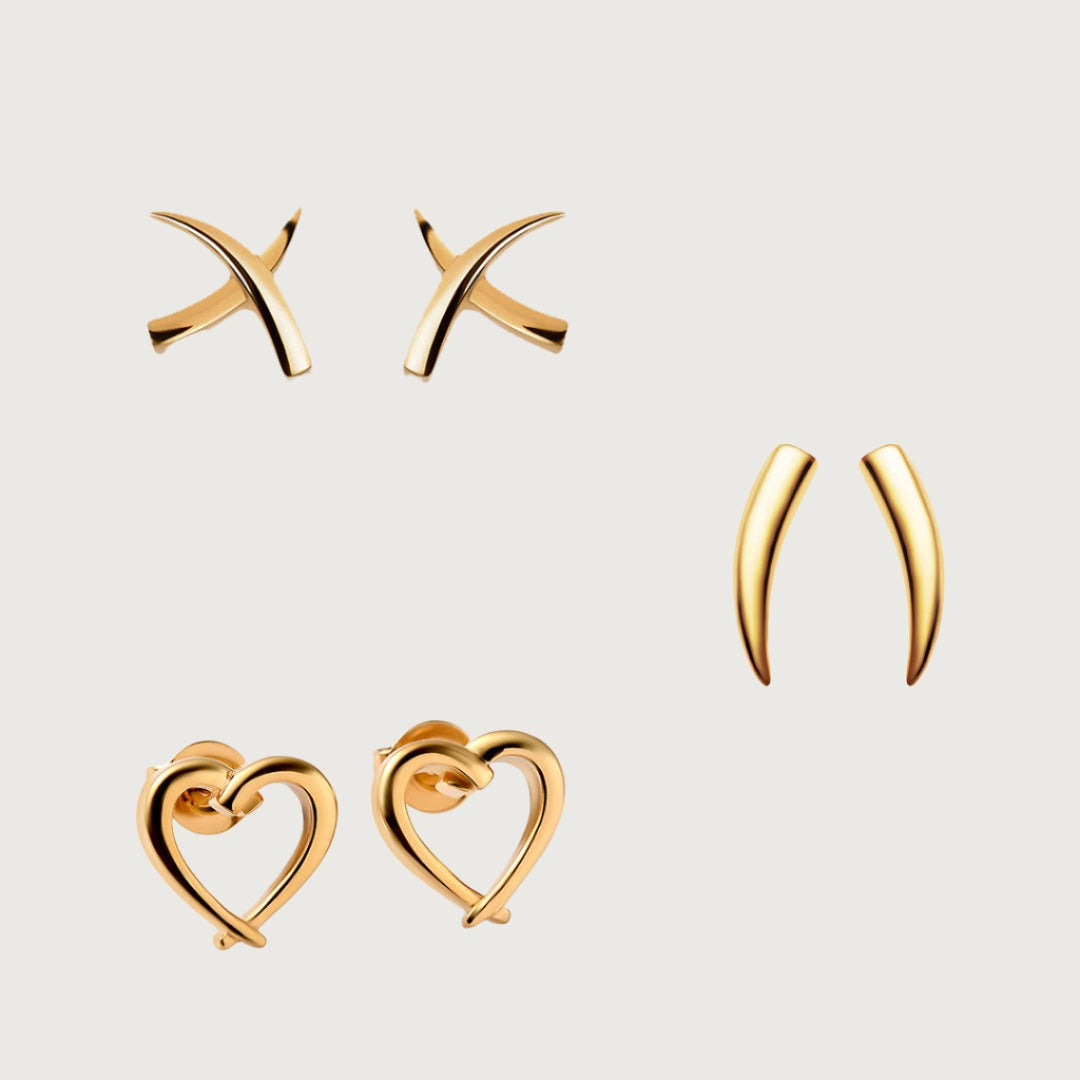 Molto Kiss + Molto Heart + Molto Hook Stud Earrings